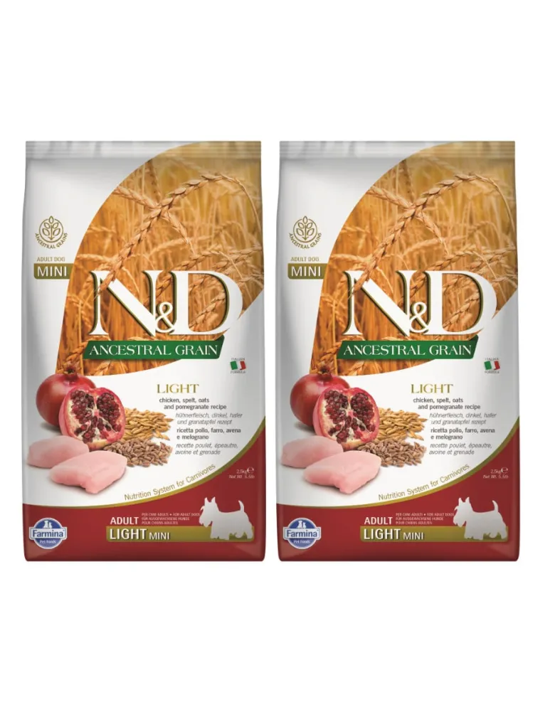 FARMINA N&D Ancestral Grain dog light chicken, spelt, oats and orange 2 x 2.5kg