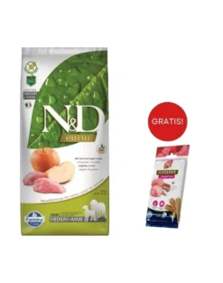 FARMINA N&D Boar & Apple Adult Medium & Maxi 2,5 kg alimento per cani di taglia media e grande + FARMINA N&D Quinoa Dental Treat Flatulence Medium/Maxi 100 g (7 pezzi) GRATIS!