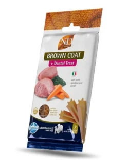 FARMINA N&D Brown Dog Adult Medium & Maxi Agnello, Spirulina, Carota 7 kg + FARMINA N&D Brown Dental Treat Coat Agnello Medium/Maxi 100 g (7 pezzi) GRATIS!