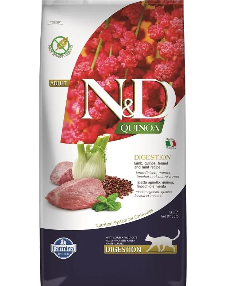 FARMINA N&D CAT QUINOA DIGESTION LAMB & FENNEL 5 kg