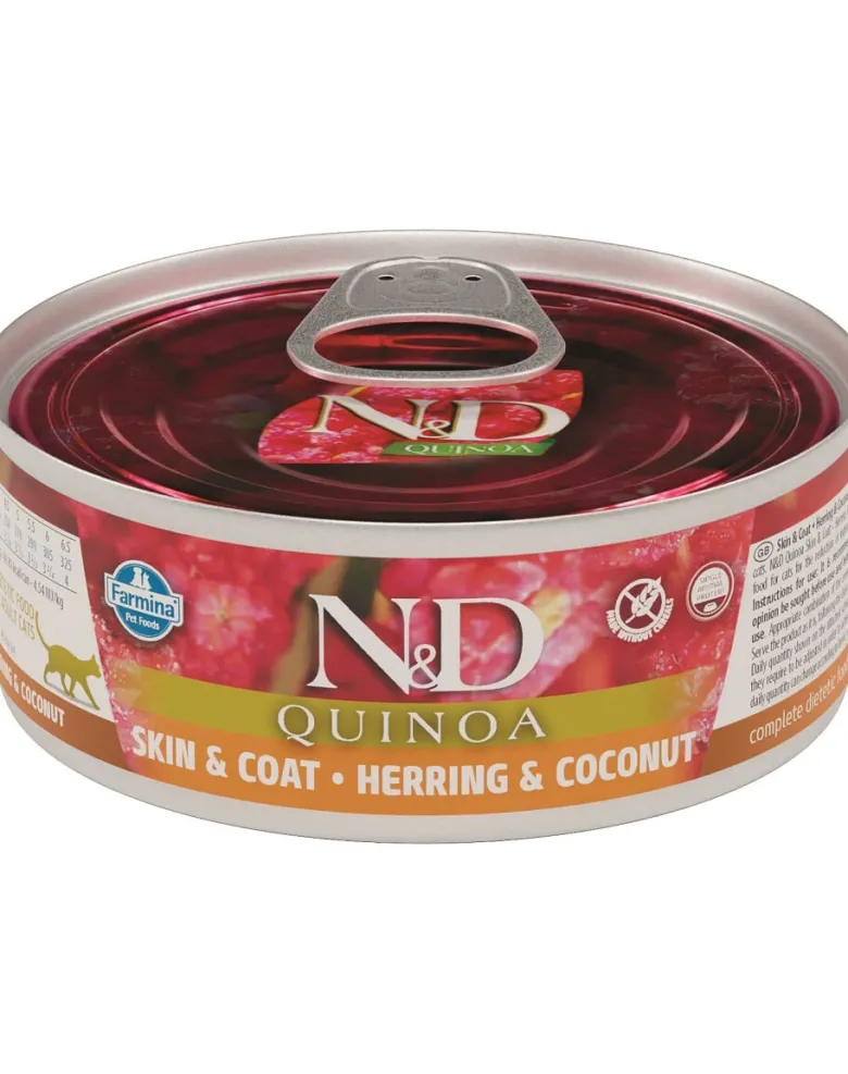 FARMINA N&D Cat Quinoa Herring & coconut Skin&Coat 80g