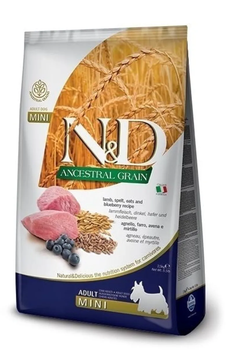 FARMINA N&D Low Grain Adult Mini Lamb & Blueberry 2x2.5 kg