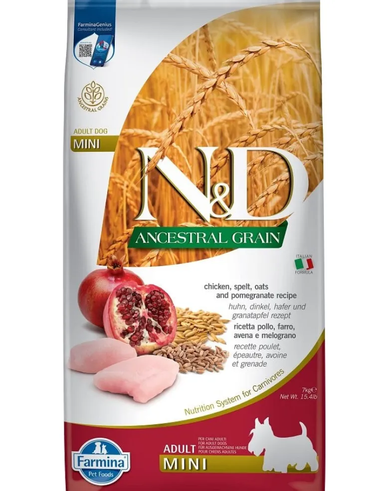 FARMINA N&D Low Grain Chicken & Pomegranate Adult Mini Dog 7 kg