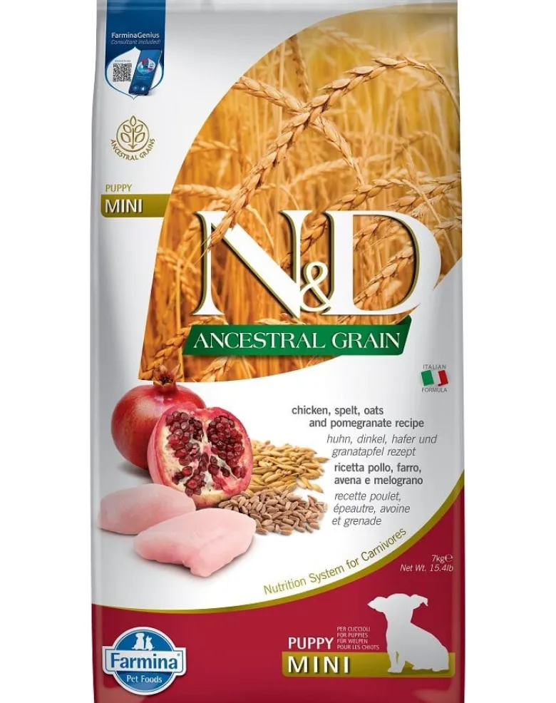 FARMINA N&D Low Grain Chicken & Pomegranate Mini Puppy 7 kg