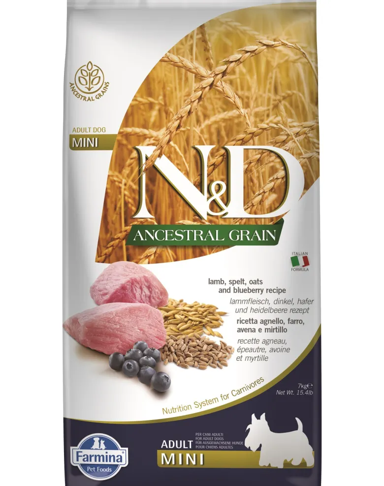 FARMINA N&D Low Grain lamb & blueberry adult mini dog 7 kg