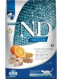 FARMINA N&D Ocean Adult Cat Codfish, Spelt, Oats and Orange 5 kg