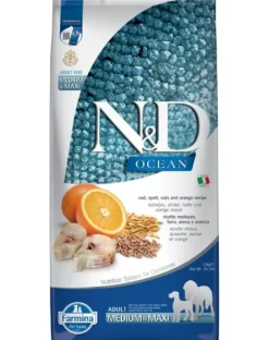 FARMINA N&D Ocean Adult Medium & Maxi Codfish & Orange 12 kg