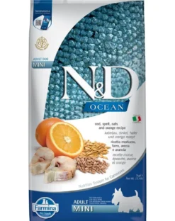 FARMINA N&D Ocean Adult Mini Codfish, Oats, and Orange 7 kg