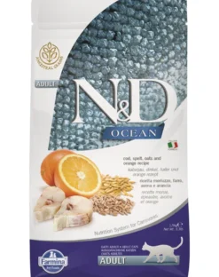 FARMINA N&D Ocean cat adult codfish, spelt, oats and orange 1,5 kg