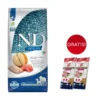 FARMINA N&D Ocean Dog Adult Medium & Maxi 12 kg salmone, merluzzo, zucca, melone cantalupo + 2 x FARMINA N&D Quinoa Dental Treat Weight Management Medium/Maxi GRATIS!