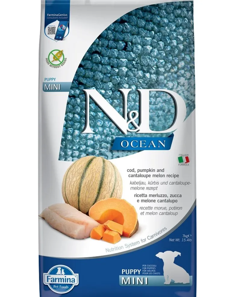 FARMINA N&D Ocean Puppy Mini Cod, Pumpkin and Cantaloupe 7 kg