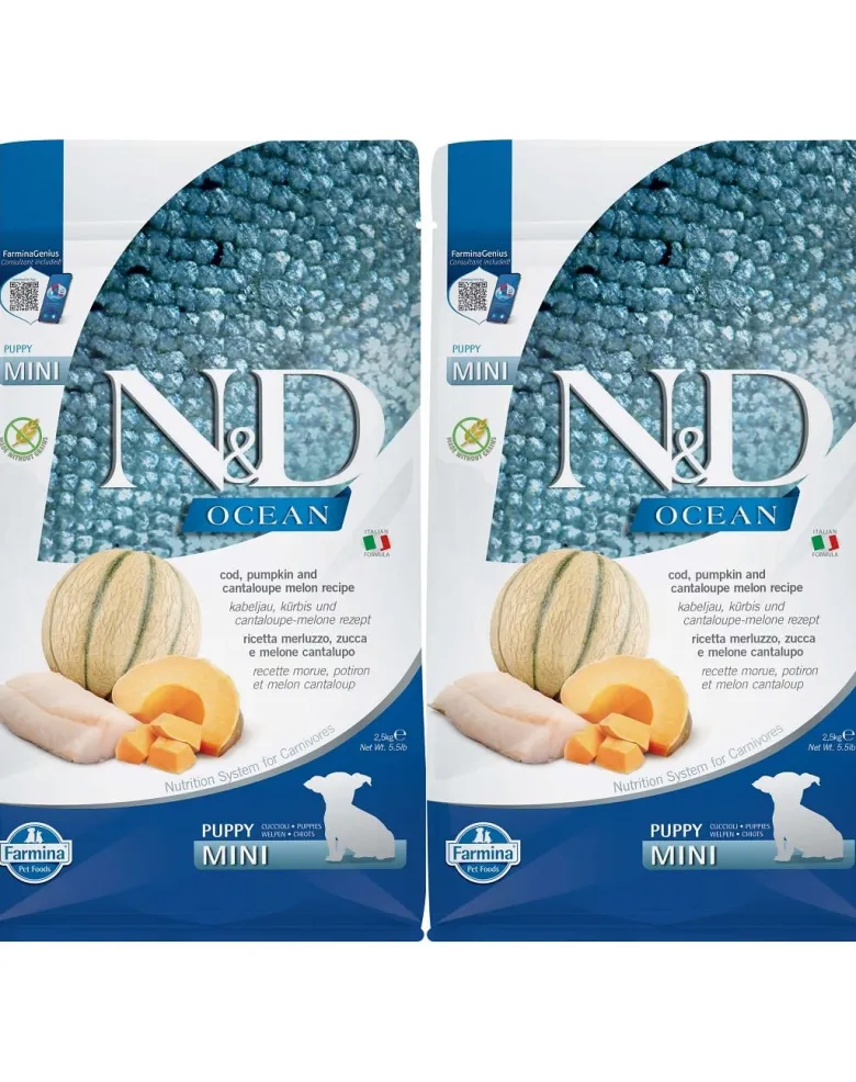 FARMINA N&D Ocean Puppy Mini Cod, Pumpkin and Cantaloupe 2 x 2.5kg