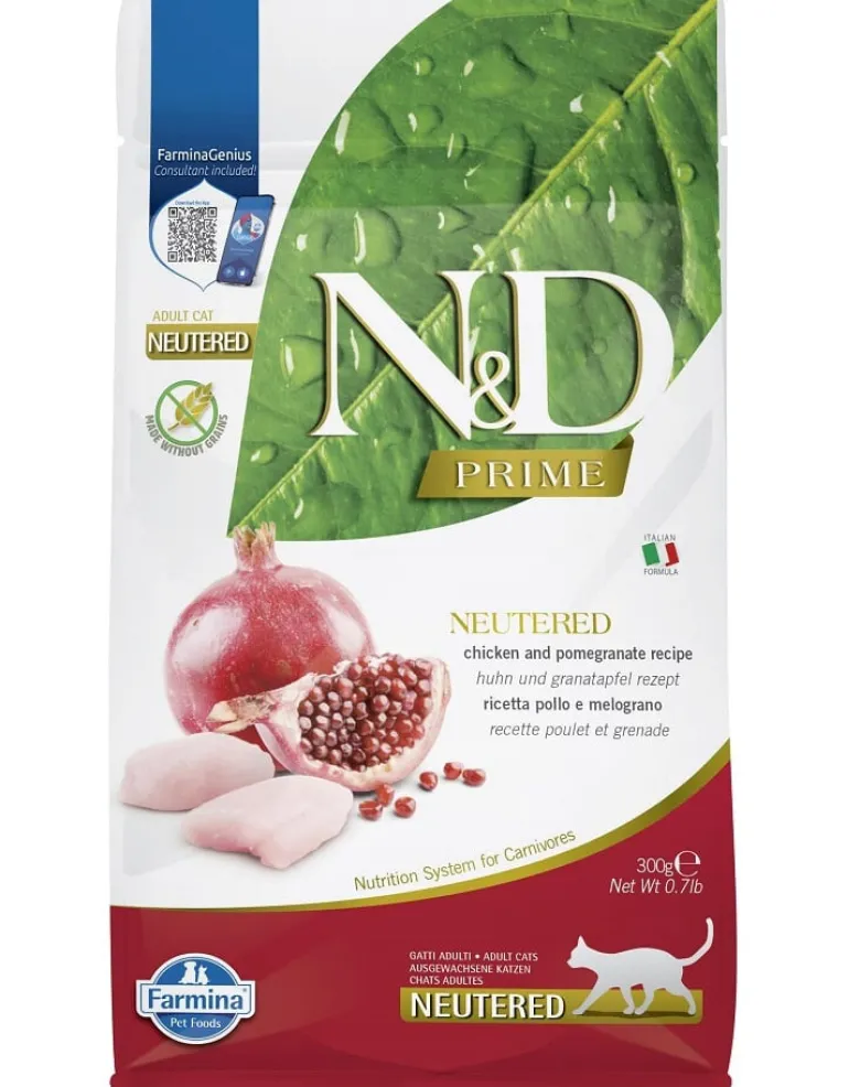 FARMINA N&D Prime Adult Cat Neutered Chicken&Pomegranate 300g pollo con frutta di melograno per gatti adulti sterilizzati