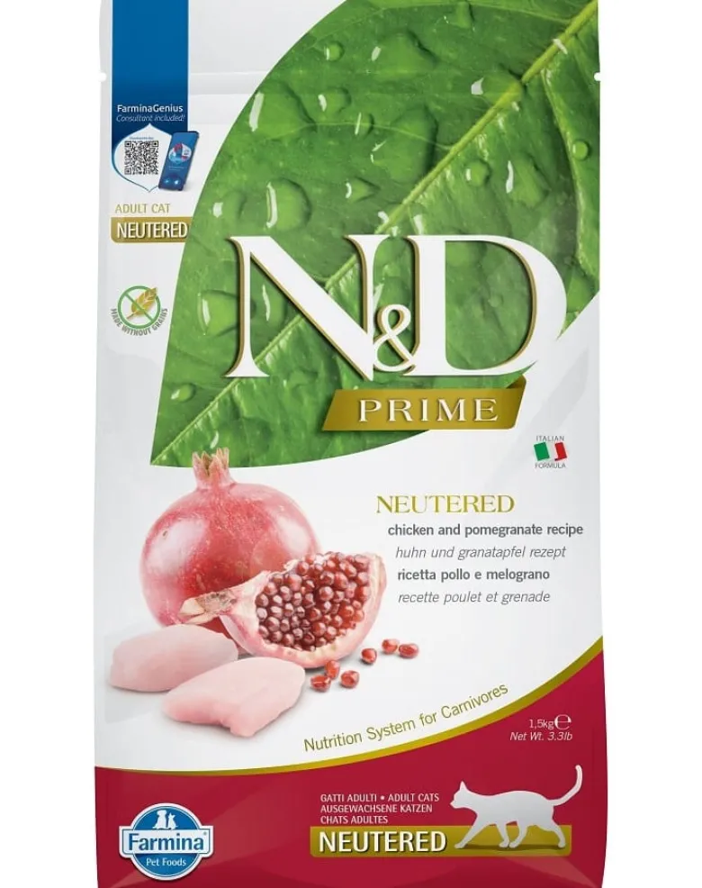 FARMINA N&D Prime Cat Chicken & Pomegranate Neutered 1.5 kg