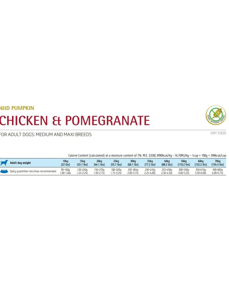 FARMINA N&D Pumpkin Adult Medium & Maxi Chicken & Pomegranate 12 kg