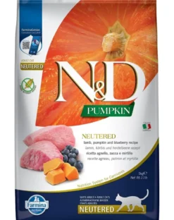 FARMINA N&D Pumpkin Cat Neutered Adult lamb & blueberry 5 kg