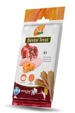 FARMINA N&D Pumpkin Lamb & Blueberry Adult Medium & Maxi 12 kg alimento per cani adulti di taglia media e grande + 3 x FARMINA N&D Pumpkin Dental Treat Chicken & Pomegranate Medium/Maxi 100 g (7 pezzi) GRATIS!