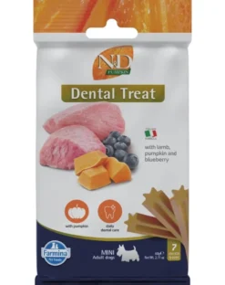 FARMINA N&D Pumpkin Lamb & Blueberry Adult Medium & Maxi 12 kg alimento per cani adulti di taglia media e grande + 3 x FARMINA N&D Pumpkin Dental Treat Lamb & Blueberry Mini 60 g (7 pezzi) GRATIS!