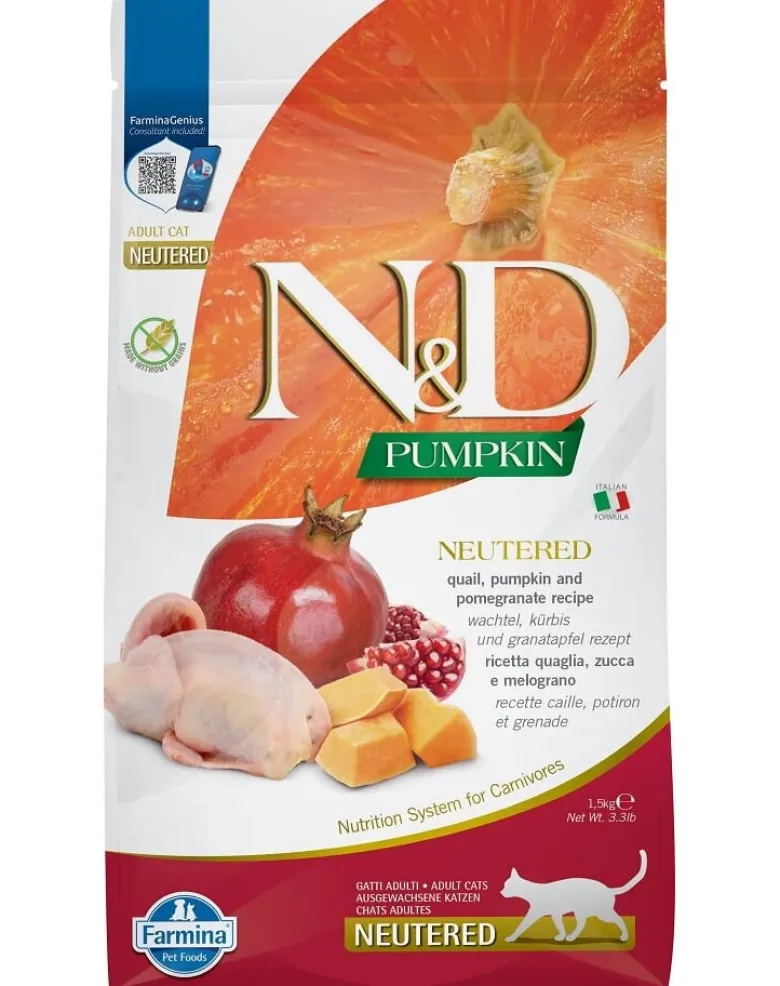 FARMINA N&D Pumpkin Quail & Pomegranate Neutered Cat 1.5 kg