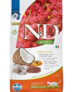 FARMINA N&D Quinoa Adult Cat Skin & Coat Herring, Coconut 1,5 kg