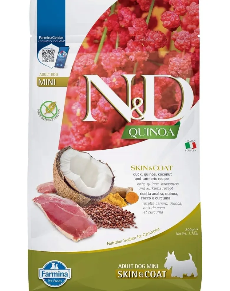 FARMINA N&D Quinoa Adult Mini Skin&Coat Duck, Coconut 800g