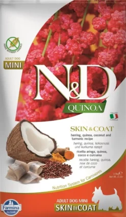 FARMINA N&D Quinoa Adult Mini Skin&Coat Herring, Coconut 2 x 2.5kg