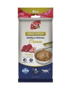 FARMINA N&D Quinoa Cat Digestion Cream Chicken and Tuna 60 g con pollo e tonno, prelibatezza cremosa per gatti con problemi di digestione