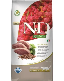 FARMINA N&D Quinoa Cat Duck, Brocolli & Asparagus Neutered Adult 5 kg