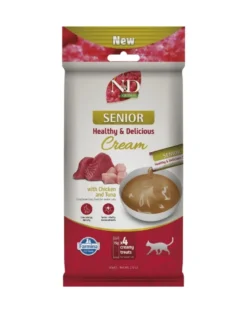 FARMINA N&D Quinoa Cat Senior Cream Chicken and Tuna 60 g con pollo e tonno, prelibatezza cremosa per gatti anziani