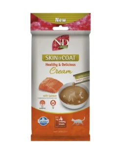 FARMINA N&D Quinoa Cat Skin Coat Cream Salmon 60 g con salmone, prelibatezza cremosa per gatti che supporta la salute della pelle e del pelo