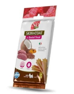 FARMINA N&D Quinoa Dental Treat Skin Coat Venison Mini 60 g (7 pz) snack dentale per cani di piccola taglia
