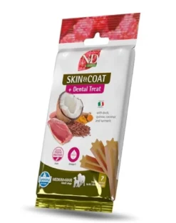 FARMINA N&D Quinoa Dog Adult Medium & Maxi Skin & Coat Cervo & Cocco 7 kg + FARMINA N&D Quinoa Dental Treat Skin Coat Duck Medium/Maxi 100 g (7 pezzi) GRATIS!
