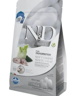 FARMINA N&D White Dog Adult Medium Maxi Sea Bass, Spirulina, Fennel 2 kg