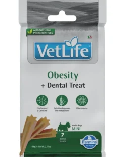 FARMINA Vet Life Dental Treat Obesity Mini 60 g (7 pz) snack dentale per cani di piccola taglia