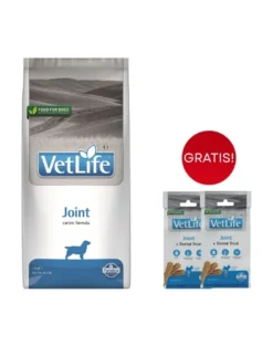 FARMINA Vet Life Dog Joint 12kg mangime per cani per articolazioni sane + 2 x FARMINA Vet Life Dental Treat Joint Mini 60 g (7 pezzi) GRATIS!