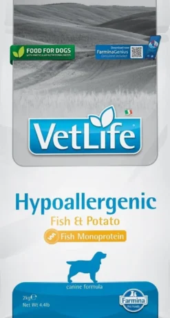 FARMINA Vet Life Hypoallergenic Fish & Potato 2kg alimenti per cani allergici + FARMINA Vet Life Dental Treat Hypoallergenic Pork Mini 60 g (7 pezzi) GRATIS!