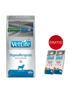 FARMINA Vet Life Hypoallergenic Maiale e Patate per cani adulti 12kg + 2 x FARMINA Vet Life Dental Treat Hypoallergenic Maiale Medium/Maxi 100 g (7 pezzi) GRATIS!
