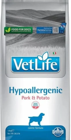 FARMINA Vet Life Hypoallergenic Maiale e Patate per cani adulti 12kg + 2 x FARMINA Vet Life Dental Treat Hypoallergenic Maiale Medium/Maxi 100 g (7 pezzi) GRATIS!