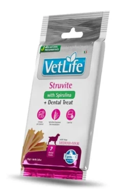 FARMINA Vet Life Struvite Dog 2 kg alimento per cani con malattie del tratto urinario + FARMINA Vet Life Dental Treat Struvite Medium/Maxi 100 g (7 pezzi) GRATIS!