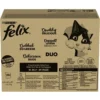 FELIX Fantastic DUO Mix Sapori di Campagna in gelatina 120x85g manzo e pollame, tacchino e fegato, pollo e reni, anatra e agnello, cibo umido per gatti