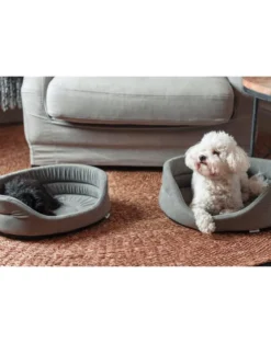 FERA Letto ovale per cani 61x51x16 cm grigio