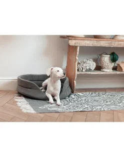 FERA Letto ovale per cani 75x62x22 cm grigio