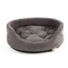 FERA Letto per cani ovale con cuscino 66x55x17 cm grigio