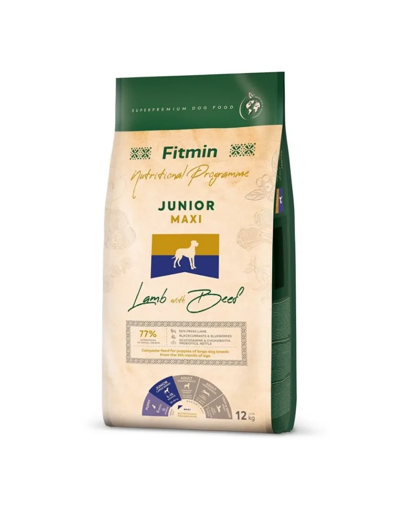 FITMIN Dog Nutritional Programme Maxi Junior Lamb&Beef 12 kg