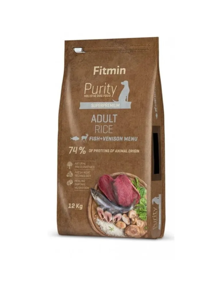 FITMIN Dog Purity rice adult fish & venison 12kg