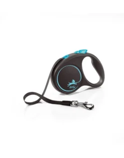 FLEXI Guinzaglio automatico Black Design S strap 5 m blu