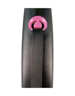 FLEXI guinzaglio automatico Nero Design M cinghia 5 m rosa