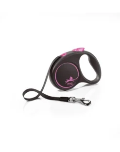 FLEXI Guinzaglio Black Design S Fettuccia 5 m rosa