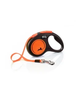 FLEXI New Neon S Tape 5m orange guinzaglio automatico