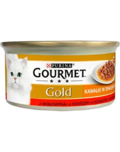 GOURMET Gold Sauce Delights con manzo, 85 g, cibo umido per gatti